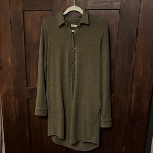 Faherty Olive Green Textured Sweaterdress